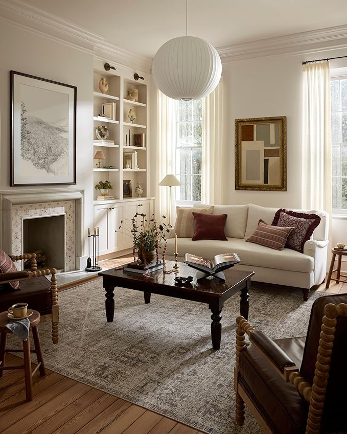 Loloi Chris Loves Julia Ida Collection IDA-06 Slate/Natural 11'-6" x 15'-6", .19" Pile Height, Area Rug