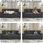 Modular Sectional Couches for Living Room, 82.6" Modern Loveseat 2-Seater Sofa Couch, Upholstered Couches for Living Room Bedroom, Grey