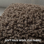 FUTEI Chocolate Decorative Throw Pillow Covers 26x26 Inch Set of 2,Soft Fluffy Faux Wool Fur Boucle Textured Euro Pillow Shams,Modern Home Decor for Couch Bed Living Room Office