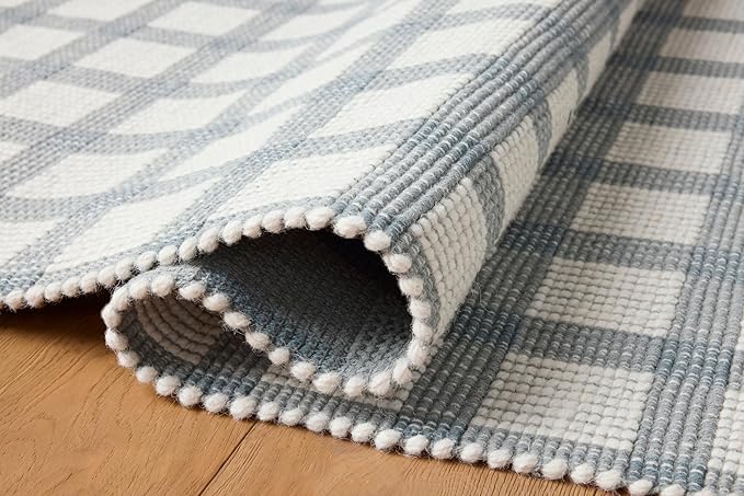 Loloi Magnolia Home by Joanna Gaines Ryder Collection RYD-02 Blue/Ivory 5'-0" x 7'-6" Area Rug