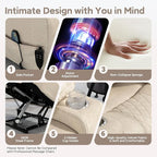 25''Oversized Recliner Chair/Lift Chair, Power Lift Recliner Chair for Elderly, Electric Recliner Chairs for Adults with Massage and Heat, Double Motor Lay Flat Recliner with Cup Holder, Side Pocket