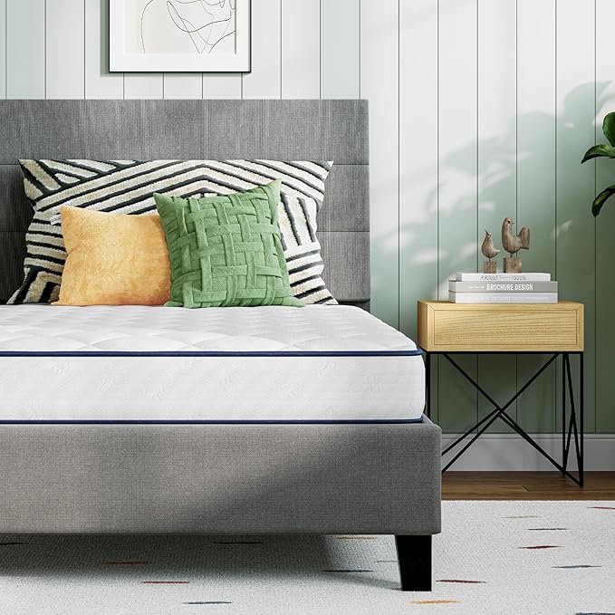Novilla 8 Inch Twin XL Innerspring Mattress, Medium Support Foam and Spring Bed in a Box for Guest Room & Teen Bedroom, CertiPUR-US Certified Foam with Steel Coils, Durable & Eco-Friendly