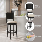 Hillsdale Clarion Wood Bar Height Swivel Stool, Black