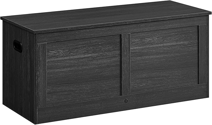 VASAGLE Storage Chest, Storage Trunk with 2 Safety Hinges, Storage Bench, Shoe Bench, Farmhouse Style, 15.7 x 39.4 x 18.3 Inches, for Entryway, Bedroom, Living Room, Charcoal Gray ULSB164B01