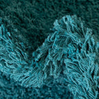Unique Loom Solid Shag Collection Area Rug (3' 3" Round, Deep Aqua Blue)