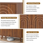63" Sideboard Buffet Cabinet Set of 2, Modern Accent Cabinet with Carving Lines, Decorative Storage Cabinets for Bedroom Living Room Kitchen Office and Hallway (Walnut, 2)