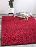 Unique Loom Solid Shag Collection Area Rug (10' x 13' 1" Rectangle Cherry Red)