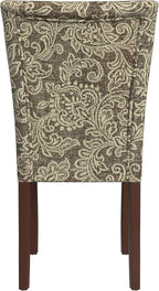 HomePop Classic Parsons Dining Chair, Pack of 2, Brown Jacobean Print