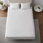 Miracle Made Mattress Protector – Silver-Infused Cotton Fabric – Water-Resistant, Thermoregulating Cover for Sensitive Skin – Compatible with 3-Temperature Zone Comforter, Cali King, White