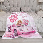 Birthday Blanket Birthday Gifts for Girls Women Pink Throw Blanket for Kids Adults Soft Warm Cozy Fleece Blanket for Couch Sofa Bed 40"x50"