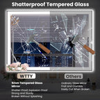 WTTY 40"X32" LED Bathroom Mirror with Black Frame, Bathroom Vanity Mirror with Lights for Wall, Front Light and Backlit, Anti-Fog, Dimmable, 3 Colors, Shatterproof, Memory, Horizontal/Vertical