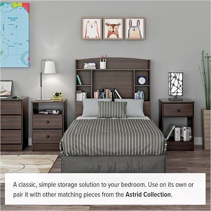 Prepac Astrid Tall Brown Dresser: 16.5"D x 19.75"W x 50"H, 6-Drawer Chest for Bedroom by Prepac - Perfect Chest of Drawers for Ample Storage