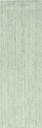 nuLOOM 2' 6" x 6' Rigo Jute Hand Woven Area Rug, Green, Solid Farmhouse Design, Natural Fiber, for Bedroom, Living Room, Dining Room, Hallway, Office, Kitchen, Entryway
