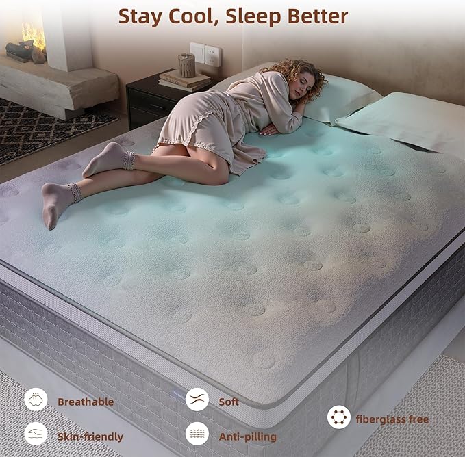 Mattress King Size, Medium Firm 12 Inch Mattresses with Extra Lumbar & Shoulder Support, Hybrid Mattress King with Gel Memory Foam Pain Relief - Fiberglass Free - No Odor - 365 Night Trial