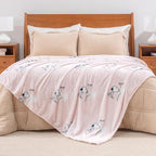 Berkshire Blanket Peanuts® VelvetLoft® Cute Character Snoopy Plush Blanket,Make A Wish Spring Pink,Twin 60 in x 90 in (Official Peanuts® Product)