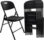 8 Pack Folding Chair, 700 lb Weight Capacity,Indoor/Outdoor Heavy Duty Foldable Chairs for Restaurants, Kitchens, Picnics, Races, Parties & Weddings. (8, Black)