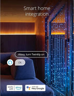 Twinkly Christmas Curtain Lights 210 RGB+W LEDs - App-Controlled, Sync with Music, Indoor & Outdoor Use, Compatible with Google Assistant, Amazon Alexa, Apple HomeKit, Bluetooth & WiFi Connectivity
