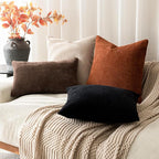 Foindtower Pack of 2 Soft Textured Throw Decorative Pillow Covers Square Accent Solid Cushion Cover Cozy Farmhouse Pillow Case with Zipper for Couch Sofa Bed Living Room 26x26 Inch, Burnt Orange