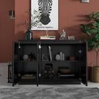 Black Buffet Storage Cabinet with 3 Door, 43" W Coffee Bar Cabinet, Kitchen Buffet Sideboard for Living Room, Kitchen, 43.3" W x 31.5" H