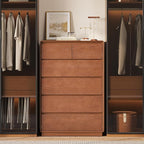 Solid Wood Dresser for Bedroom, Natural Solid Wood 6 Drawer Dresser,45.3" Tall Mid Century Modern Chest of Drawers, Closet Storage Organizer for Living Room, Bedroom