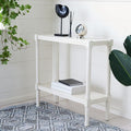SAFAVIEH Home Collection Rafiki Distressed White Lower Shelf Console Table CNS5714A