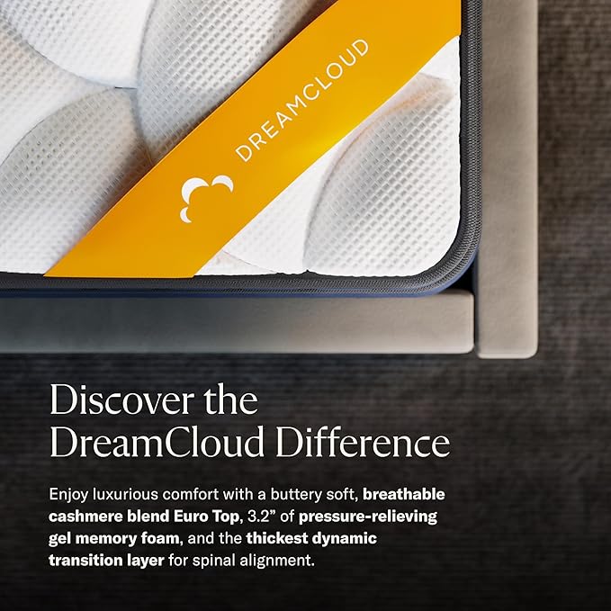 DreamCloud Premier Rest 14" Twin XL Mattress - Luxury Gel Memory Foam - 365 Night Trial - Premium Pressure-Relieving Layers - Forever Warranty - CertiPUR-US® Certified