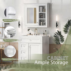 30" Bathroom Vanity with Matching Medicine Cabinet, Modern Sink Storage Cabinet with Drawers, Soft Closing Doors and Shelf, Bathroom Vanities with Sink & Mirror
