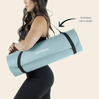 Retrospec Solana Yoga Mat 1" Thick With Nylon Strap For Men & Women - Non Slip Exercise Mat For Home Yoga, Pilates, Stretching, Floor & Fitness Workouts