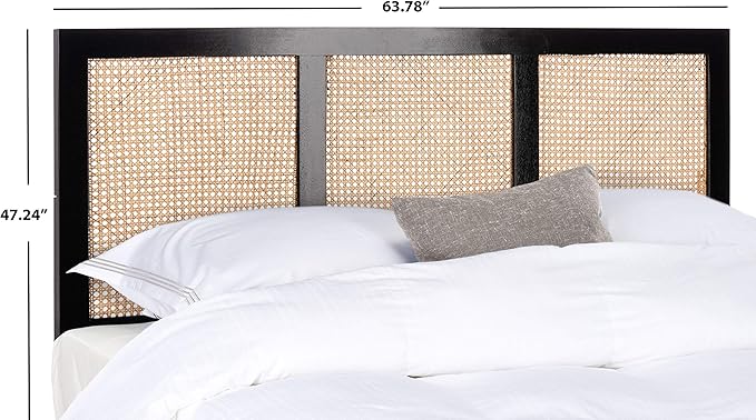 SAFAVIEH Home Collection Vienna Black Cane Queen Headboard Platform