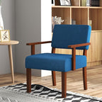 Giantex Modern Accent Chair Set of 2, Linen Living Room Arm Chair w/Soft Padded Seat & Backrest, Rubber Wood Frame, Mid Century Upholstered Reading Chair for Living Room, Bedroom, Reception, Grey