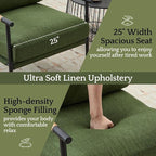 LukeAlon Mid-Century Linen Accent Chair, Ultra Soft Living Room Chair with Metal Legs Modern Armchair Reading Nook Chair Lounge Chair Upholstered Comfy Leisure Chair for Bedroom Waiting Room, Green