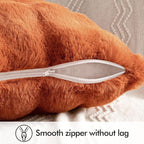 MIULEE Faux Fur Pillow Covers Thick Soft Plush Lumbar Throw Pillows Luxury Home Decor for Fall Couch Bed Bedroom Living Room Sofa,12x20 Inch Pack of 2 Rust
