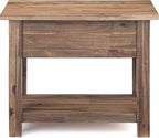 SIMPLIHOME Monroe SOLID ACACIA WOOD 14 inch Wide Rectangle Rustic Narrow Side Table in Rustic Natural Aged Brown for the Living Room and Bedroom