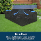 Easy-Going Square Patio Furniture Cover Waterproof Outdoor Dining Table and Chair Cover Anti-UV Outside Sectional Sofa Set Covers (126"L x 126"W x 32"H, Black)
