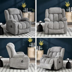 Power Lift Recliner Chair, USB/Type-C Ports & Cup Holders, Heavy Duty Chenille Recliner for Elderly, Light Grey