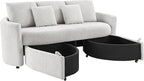 Studio Living® Beckett 92" Storage Sofa, Modern Farmhouse, Pocket Coil Comfort, Easy Assembly, Chenille Fabric, Ivory