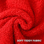 FUTEI Christmas Red Throw Pillow Covers 26x26 Inch Set of 2,Furry Faux Fur Teddy Boucle Textured Cushion Covers,Soft Fluffy Decorative Euro Pillow Shams,Home Decor for Couch Bed Living Room Office Car