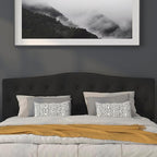 BizChair Tufted Upholstered King Size Headboard in Black Fabric