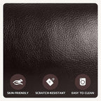 Oversized Swivel Rocker Recliner Sofa Chair with Heat and Massage, 360 Degree Swivel Single Sofa with Cup Holders and USB Port, Big Recliner Chair for Living Room(Leather, Chocolate Brown)