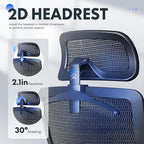 FLEXISPOT OC3 Air Ergonomic Office Chair Mesh Back Swivel Computer Chair Executive Office Desk Chairs with Adjustable Lumbar Support/2D Headrest/Lockable Backrest, Mesh Seat Cushion, Black