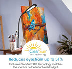 OttLite ClearSun Flex LED Floor Lamp with LED Technology - Touch Activated Controls, Adjustable Neck, Smart Memory Feature - Great for Office, Home, Dorm, Bedroom, College, & Living Room, Black