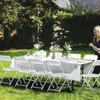 Folding Chairs 10 Pack,White Plastic Folding Chairs for Indoor Outdoor,Portable Stackable Commercial Seat with Steel Frame 350lb.Capacity for Party Events Wedding Dining Picnic Office