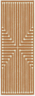 RUGGABLE x Jonathan Adler Machine Washable Modern Runner Rug – Inkdrop Copper 2.5x7, Stain-Resistant, Non-Slip – Washable Rug for Hallway, Entryway, Living Room & Kitchen–with Standard Pad