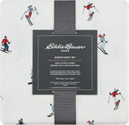 Eddie Bauer - Flannel Sheets Twin Size, Anti-Pilling & Wrinkle Resistant Cotton, Touchably Soft for All-Season Comfort - Bed Sheets with Matching Pillowcases & Fitted Sheet (Ski Slope)