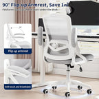 Ergonomic Office Chair, Desk Chair with Adjustable Lumbar Support, Breathable Mesh Comfy Computer Chairs with Flip-up Armrests Executive Task Chair for Adults Home Office(Gray)