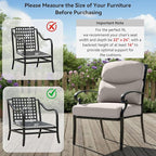 7-Piece Outdoor Patio Cushion Set - Fade & Water Resistant with Removable Olefin Cover, 22x24x4 Inch Memory Foam Cushions for Wicker Sectional Sof - Beige/Crescent