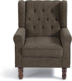 Accent Chair, Upholstered Armchair with Button Tufted High Back & Solid Wood Legs, Comfy Wingback Reading Single Sofa Chair for Small Spaces, Living Room, Bedroom (Taupe, Set of 1)