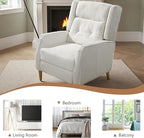 Art Leon Modern Accent Chair with Ottoman - Soft Fabric Armchair with Adjustable Backrest Modular Single Sofa Comfy Lounge Chair Mid Century Modern Chair for Bedroom Living Room, White
