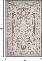 SAFAVIEH Area Rug 4x6 - Reflection Collection - Dark Grey & Cream, Non-Shedding & Easy Cleaning, Ideal for Entryway, Living Room, Bedroom (RFT665B)