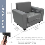 Factory Direct Partners SoftScape Inspired Playtime Classic Reading Chair, Children's Commercial-Grade Upholstered Furniture for Home, Daycare, Preschool, Library; Comfy Modern Design - Navy, 14472-NV